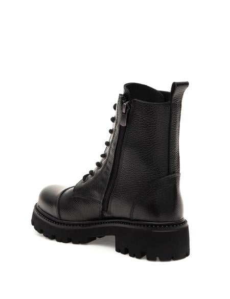 Siyah Deri Bağcıklı Bot - 50300069001