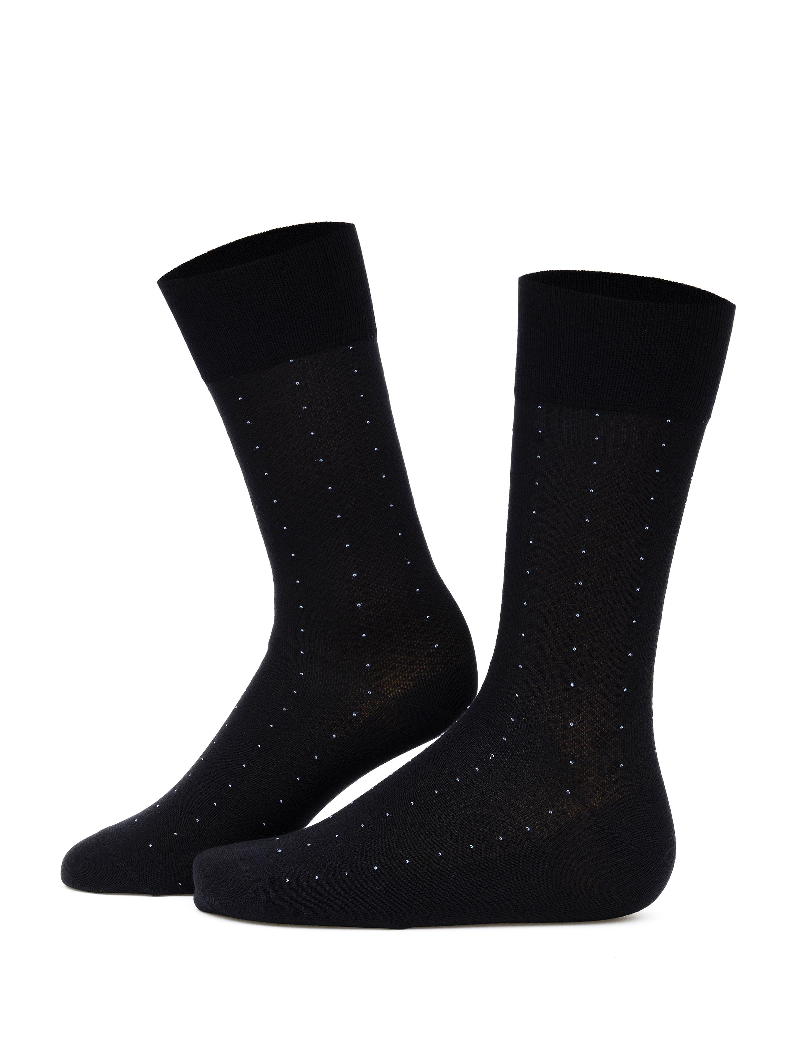 Erkek Bambu Karışımlı Siyah Soket Desenli Çorap