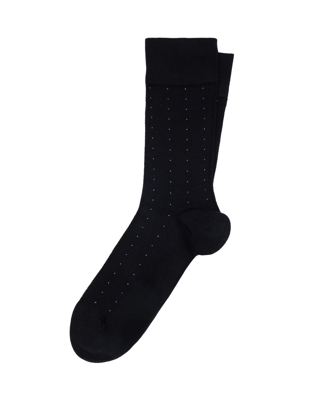 Erkek Bambu Karışımlı Siyah Soket Desenli Çorap - 50299921001