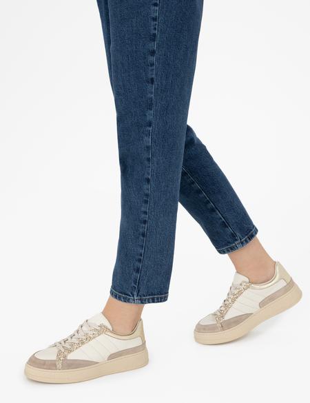 Sarı Deri Sneaker - 50295878004