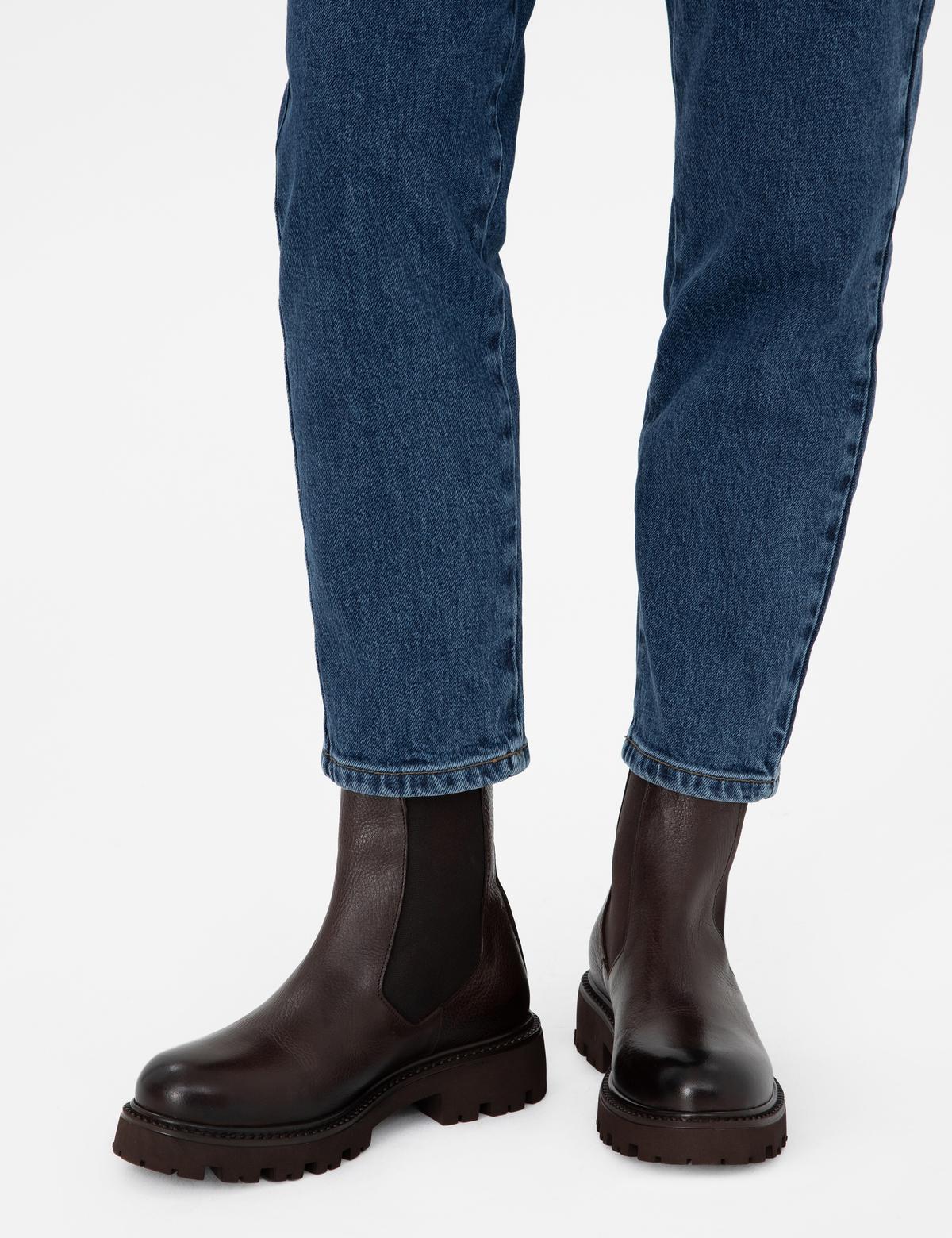 Kahverengi Deri Lastikli Bot - 50300071012