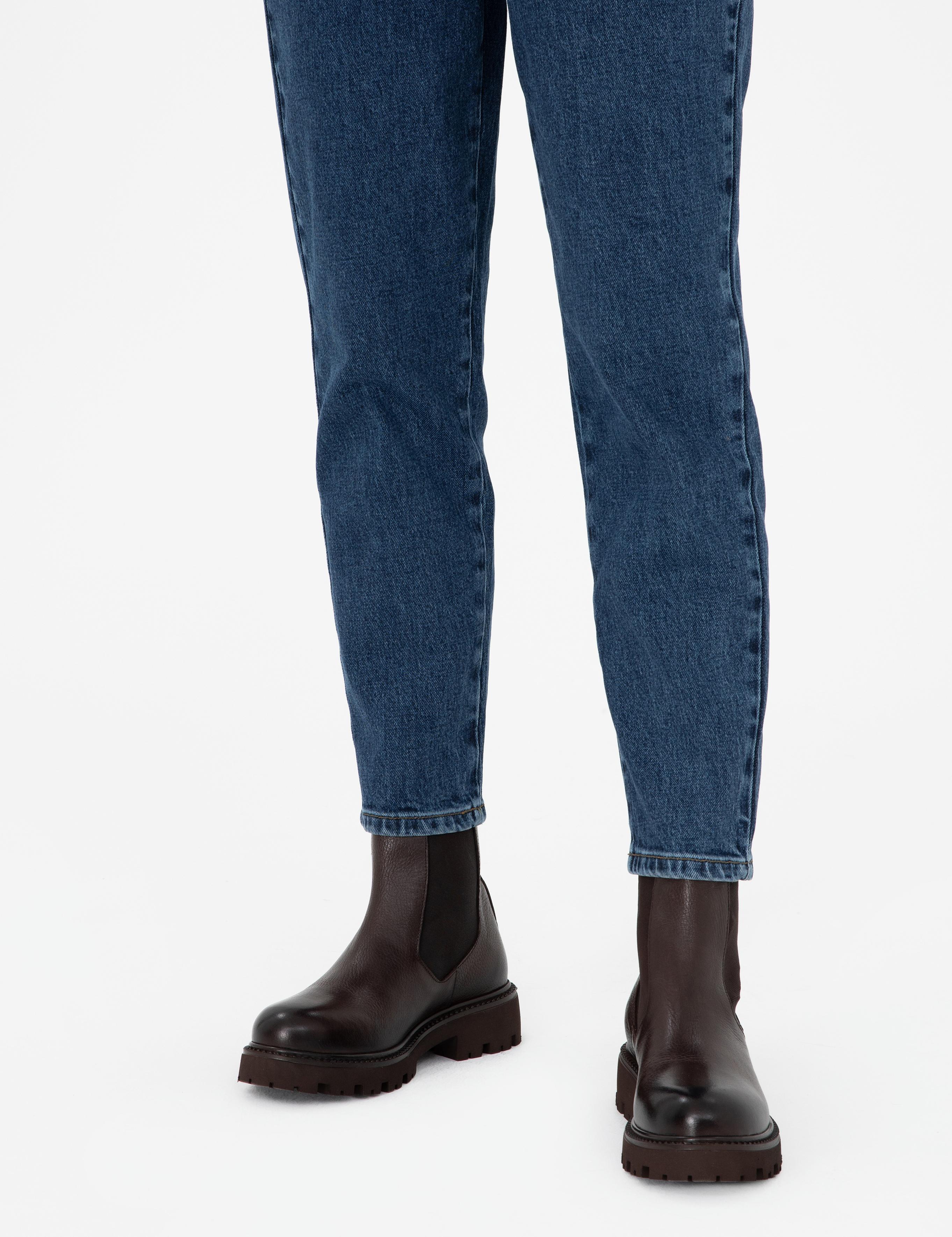 Kahverengi Deri Lastikli Bot