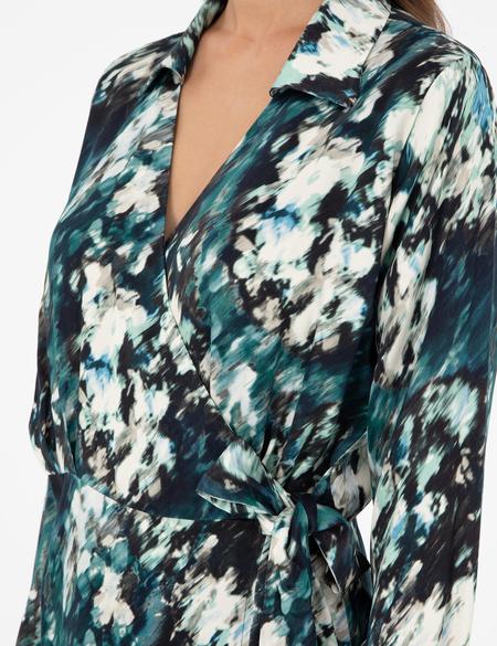 Koyu Yeşil Comfort Fit Dokuma Elbise - 50293641002