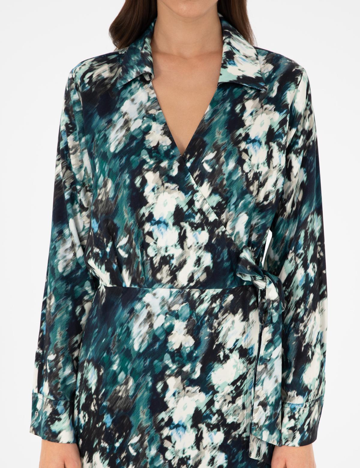 Koyu Yeşil Comfort Fit Dokuma Elbise - 50293641002