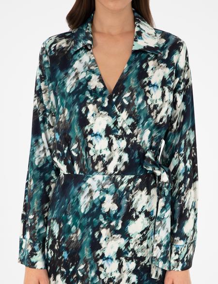 Koyu Yeşil Comfort Fit Dokuma Elbise - 50293641002