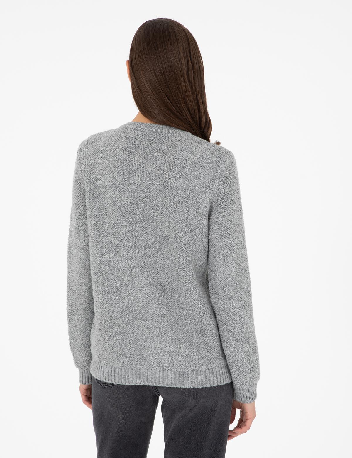 Gri Melanj Slim Fit Triko Hırka - 50290546022