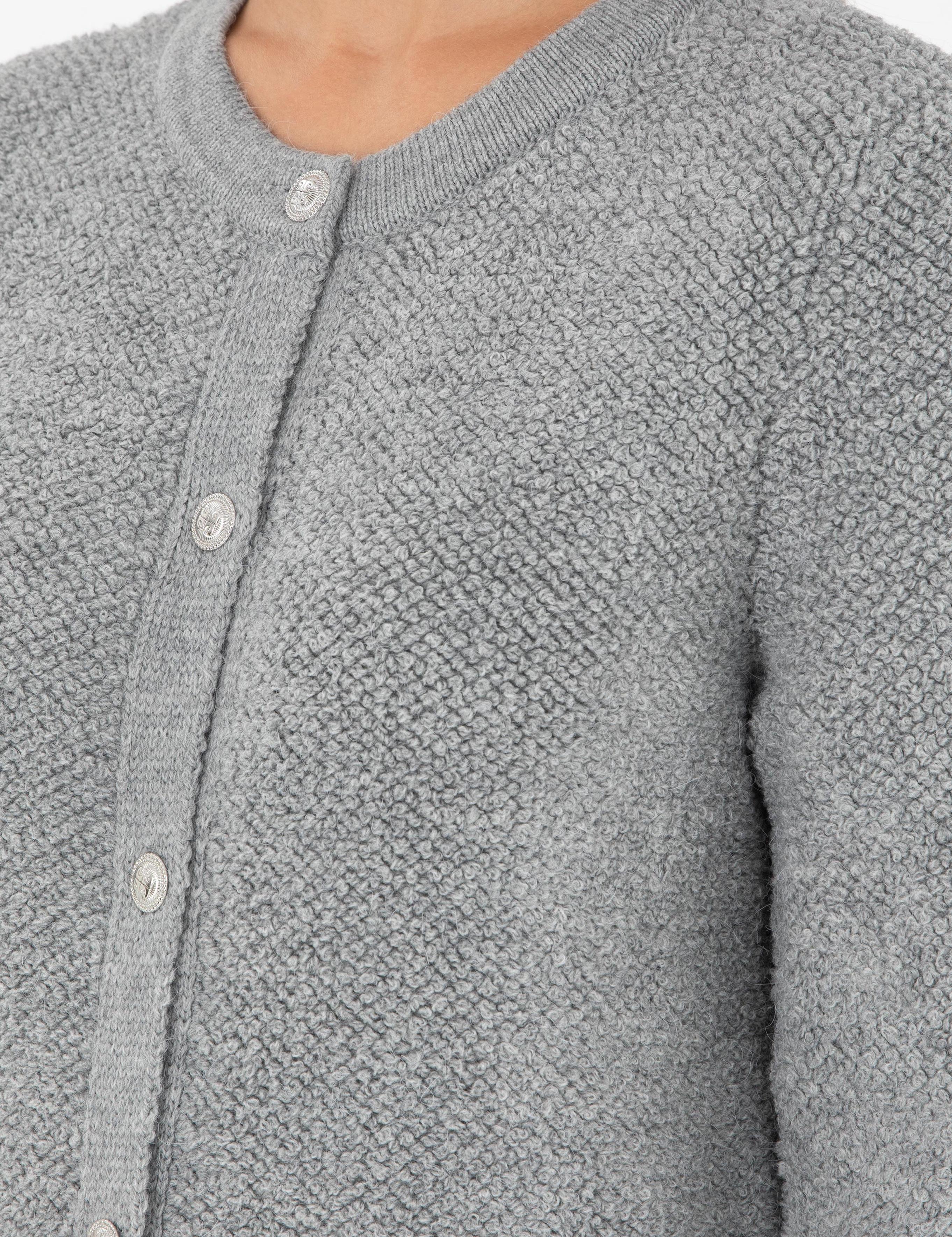 Gri Melanj Slim Fit Triko Hırka