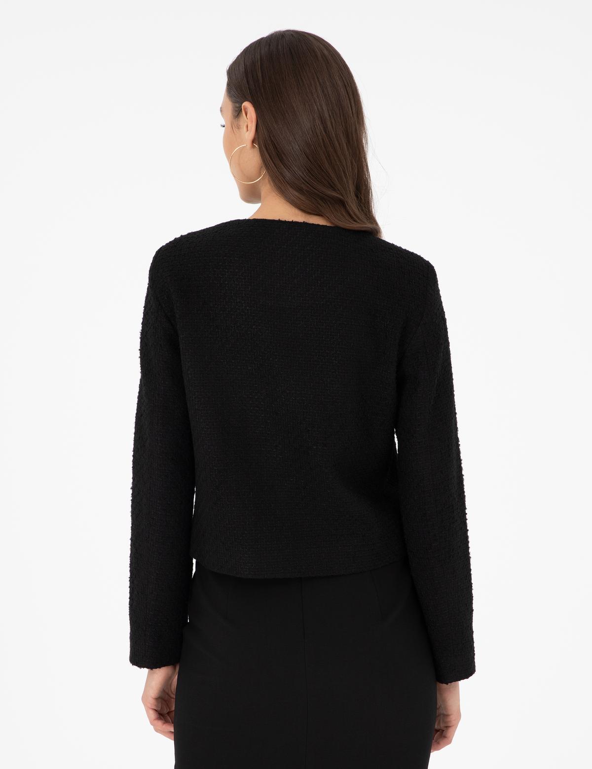 Siyah Crop Top Ceket - 50290401019