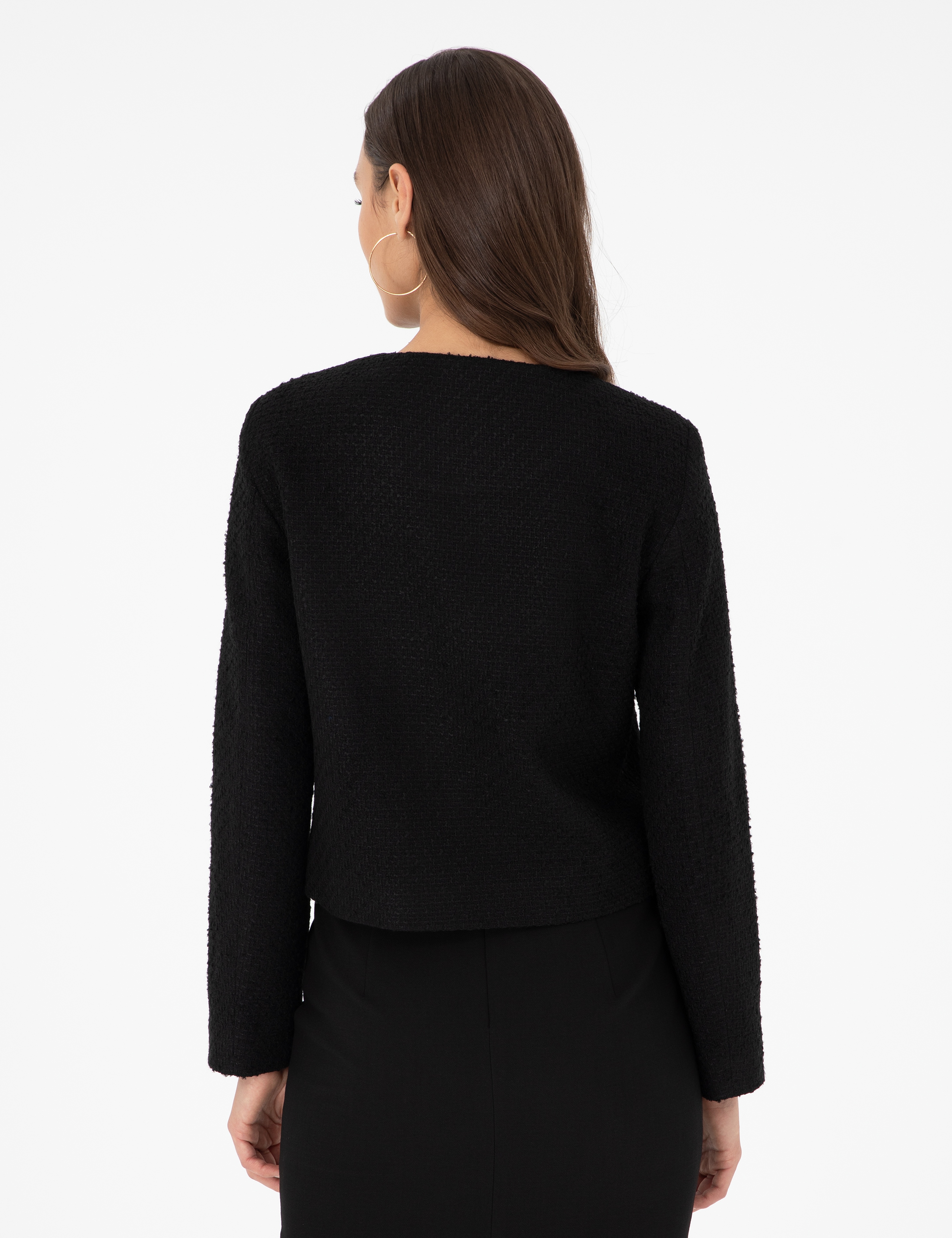 Siyah Crop Top Ceket - Image 5
