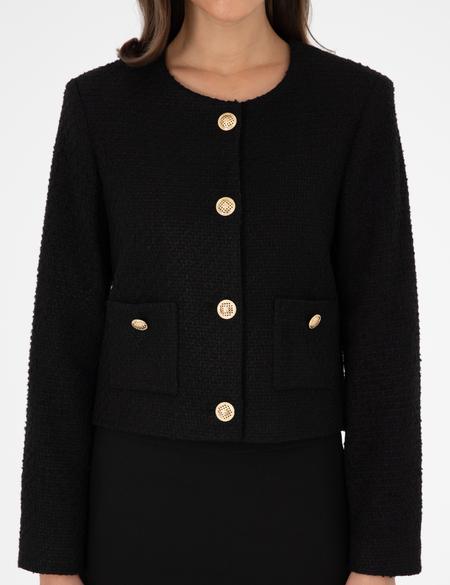 Siyah Crop Top Ceket - 50290401019