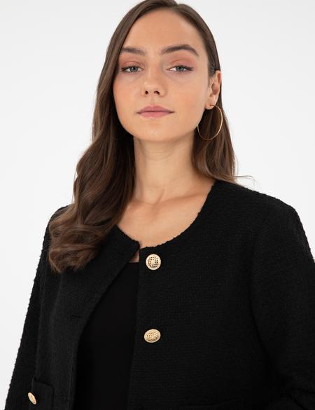 Siyah Crop Top Ceket - 50290401019