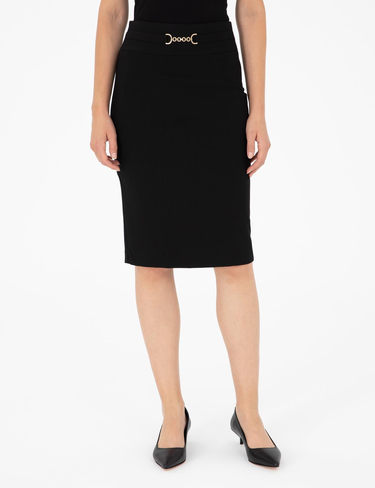 Siyah Kalem Fit Dokuma Etek - 50297135001