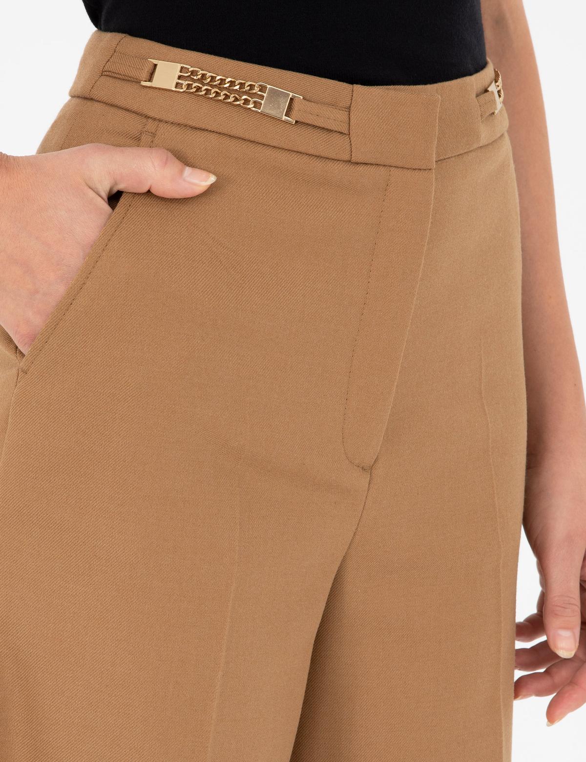 Camel Palazzo Kumaş Pantolon - 50290369033