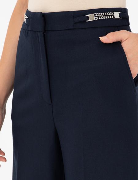 Lacivert Palazzo Kumaş Pantolon - 50290369006