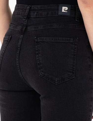 Siyah Skinny Flare Jean Pantolon