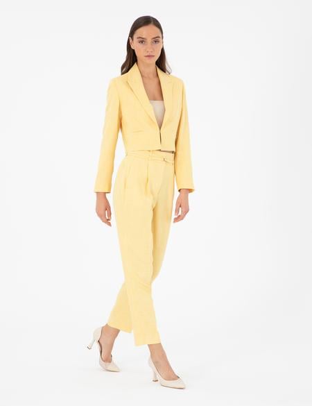 Sarı Carrot Fit Kumaş Pantolon - 50282074013