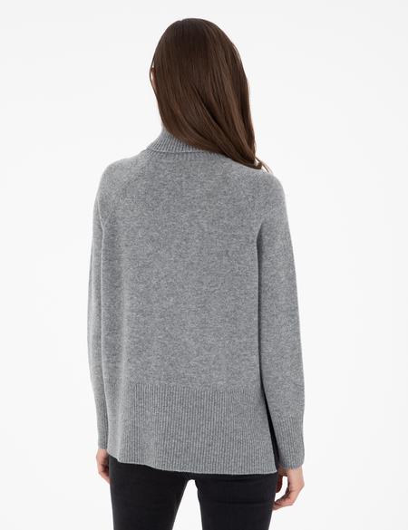 Gri Regular Fit Balıkçı Yaka Yün Kazak - 50296491006