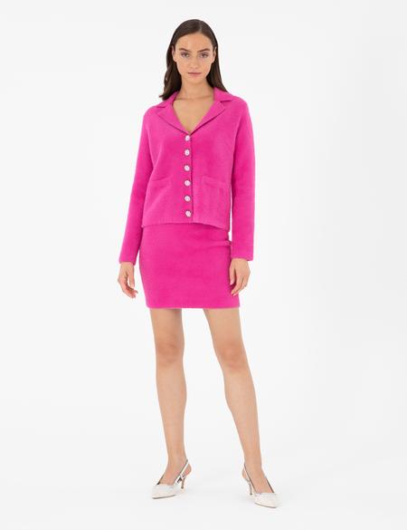 Fuşya Kalem Fit Triko Etek - 50290606005