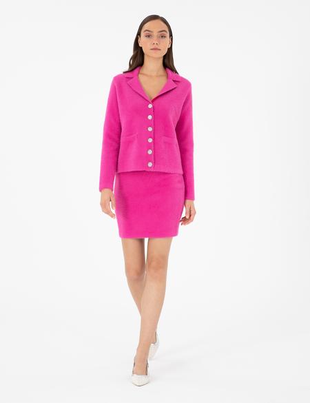 Fuşya Kalem Fit Triko Etek - 50290606005