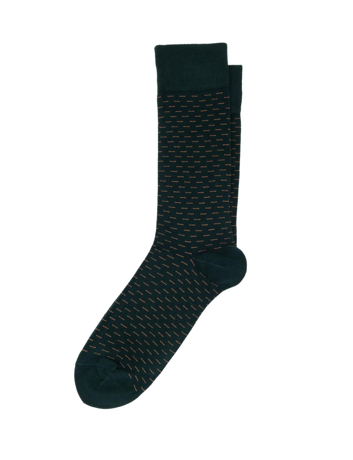 Erkek Bambu Karışımlı Yeşil Soket Desenli Çorap - 50299896004