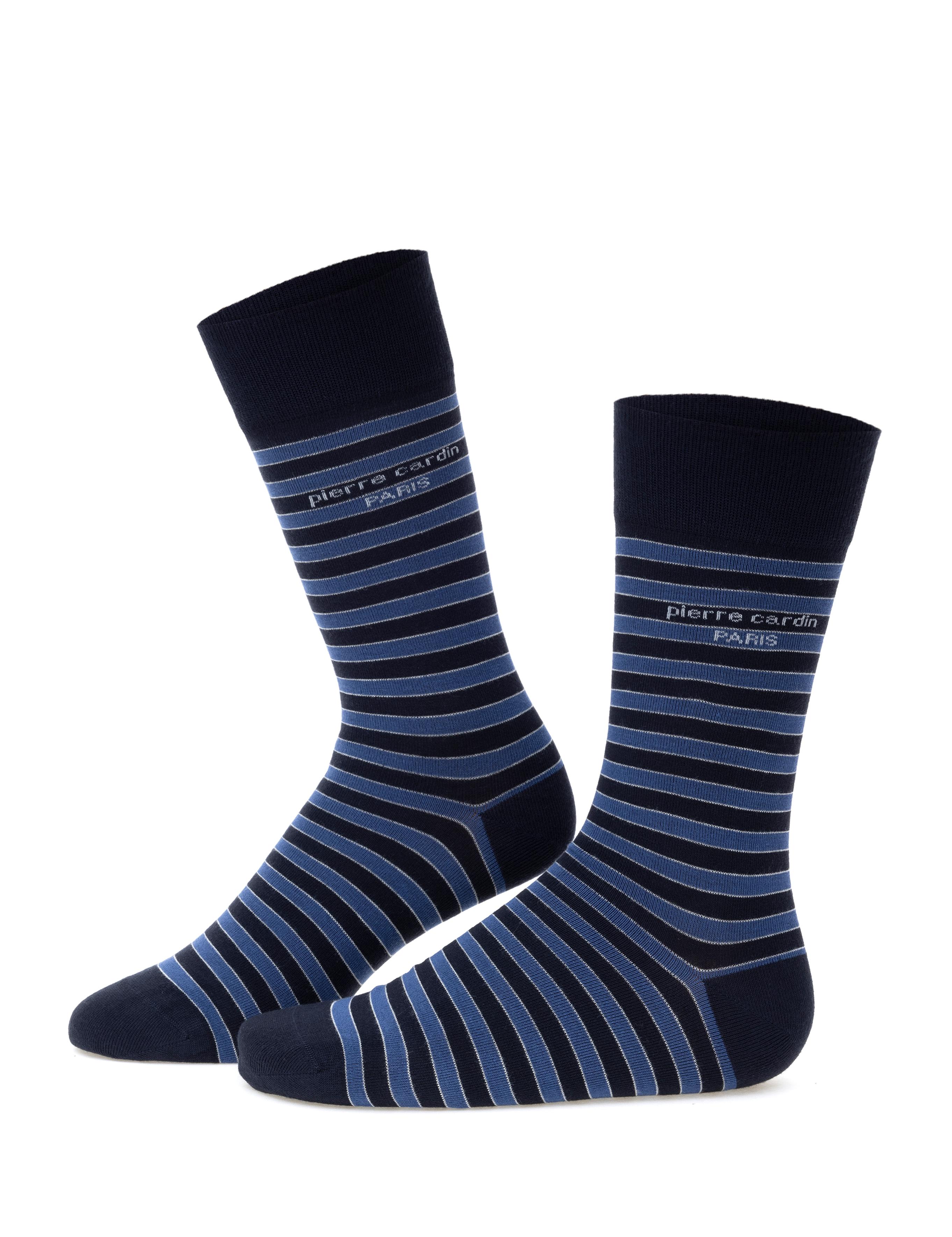 Erkek Bambu Karışımlı Lacivert Soket Desenli Çorap