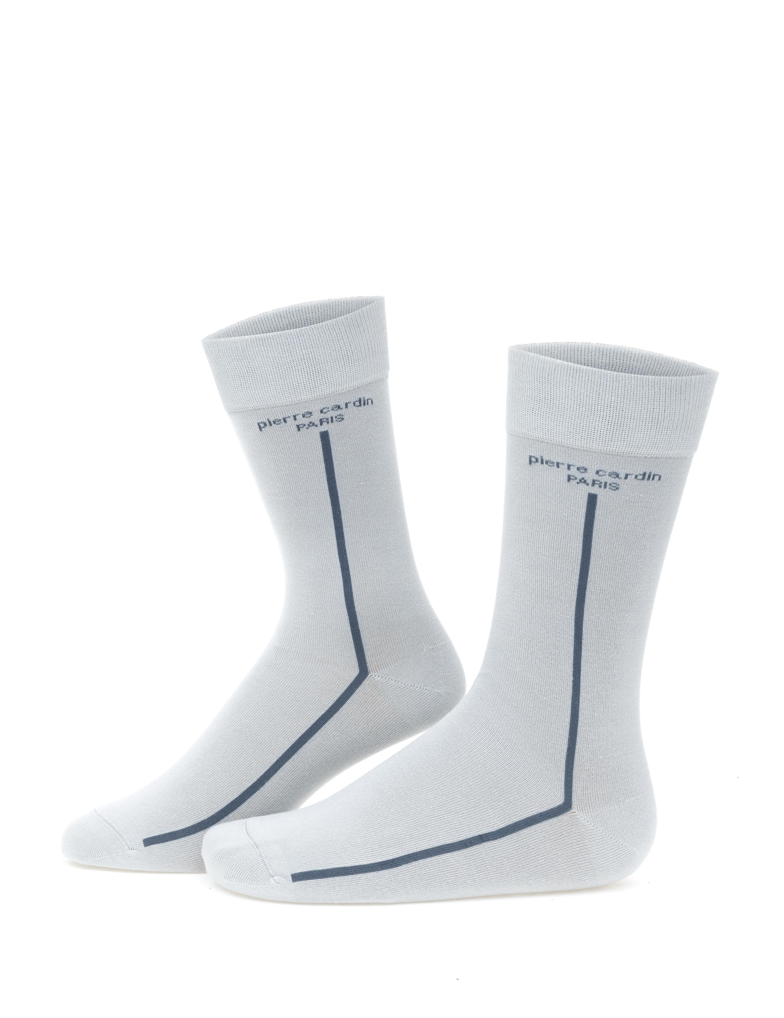 Erkek Bambu Karışımlı Gri Soket Desenli Çorap