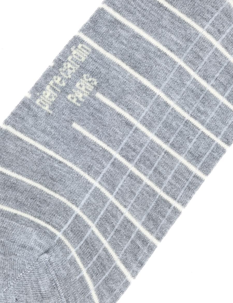 Erkek Bambu Karışımlı Gri Soket Desenli Çorap