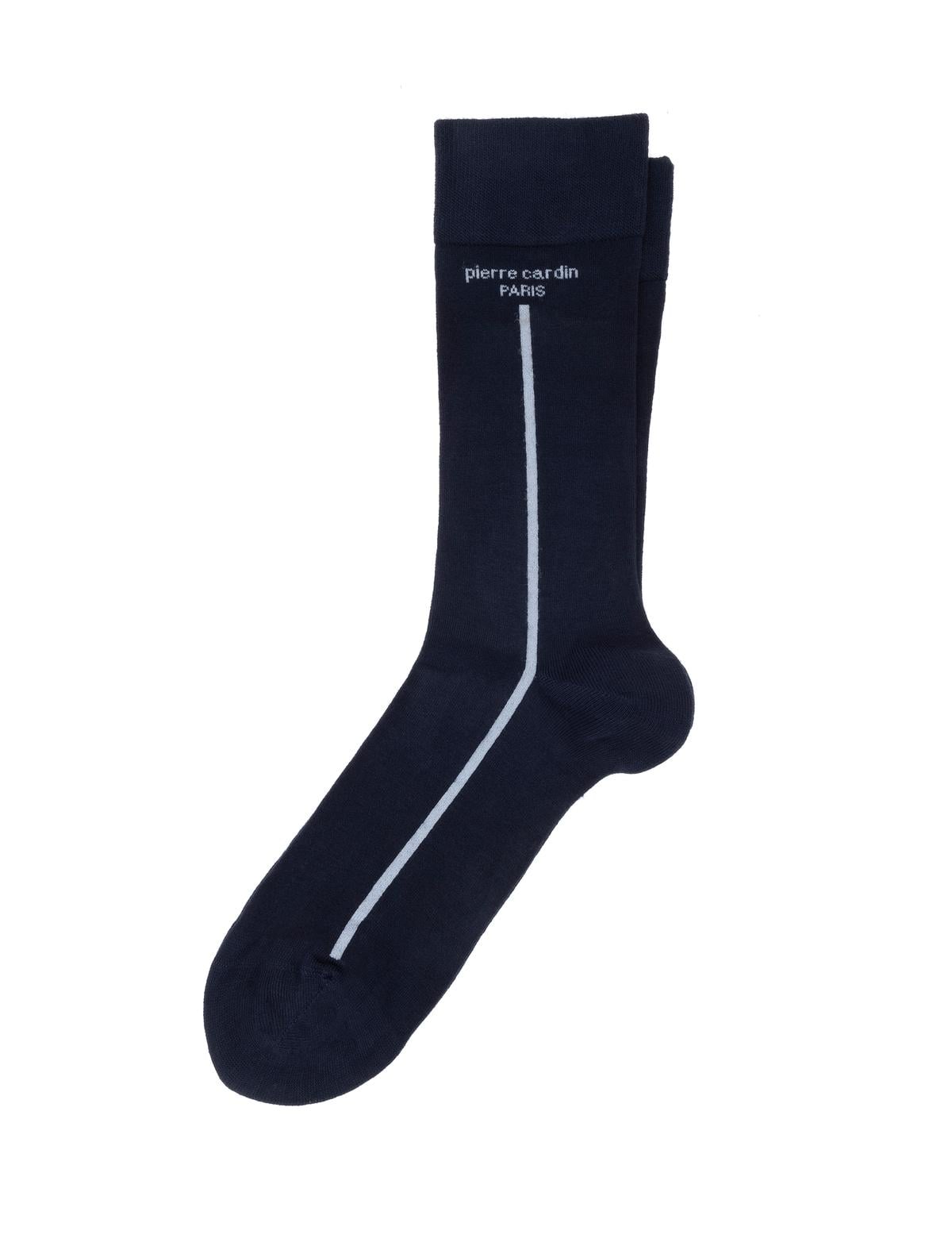 Erkek Bambu Karışımlı Lacivert Soket Desenli Çorap - 50299923002