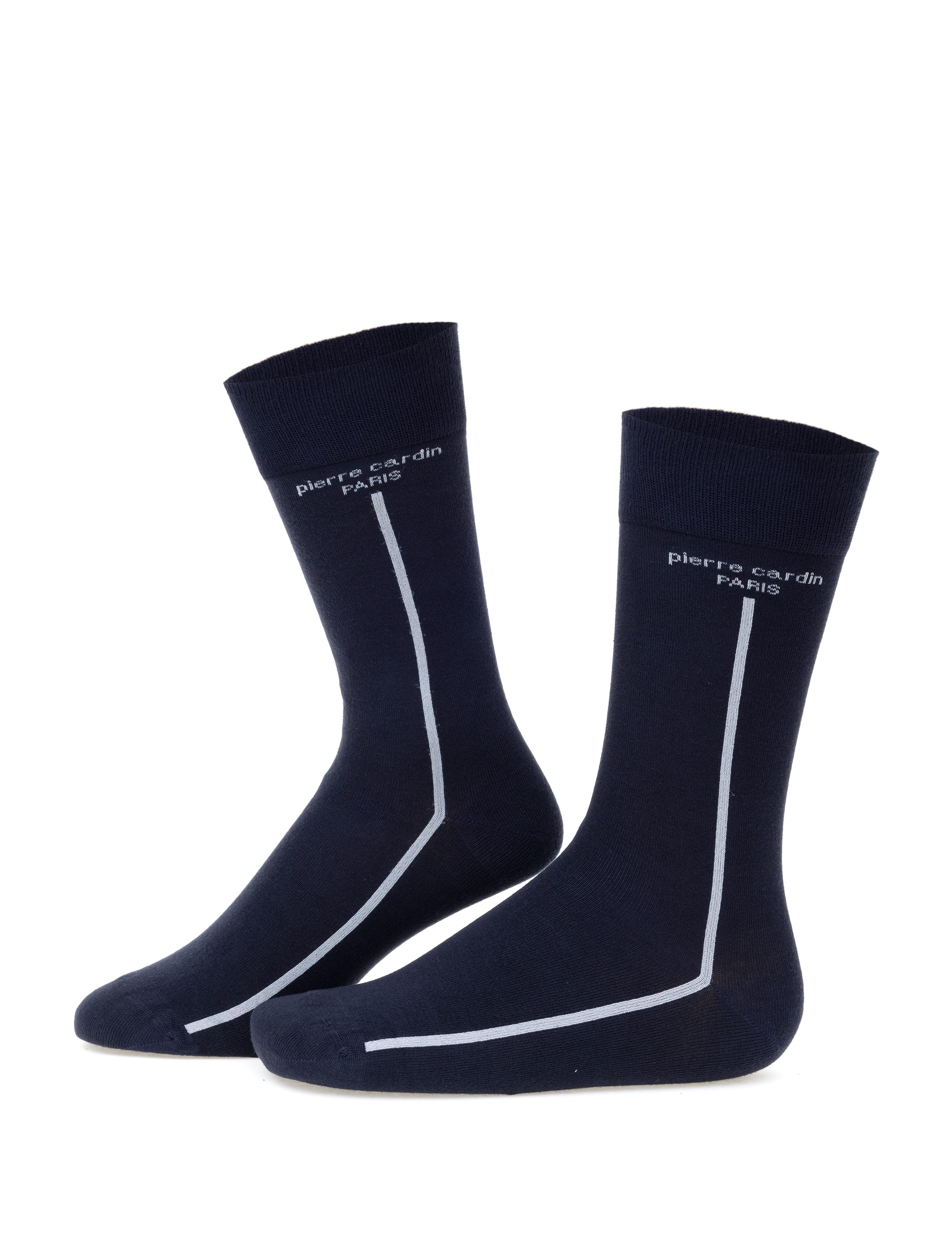 Erkek Bambu Karışımlı Lacivert Soket Desenli Çorap