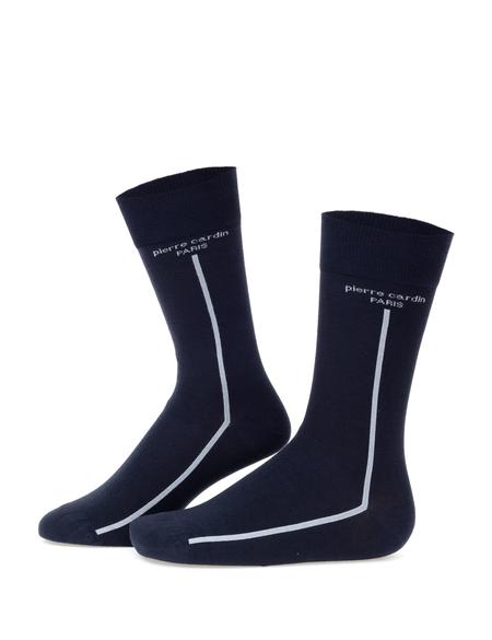 Erkek Bambu Karışımlı Lacivert Soket Desenli Çorap - 50299923002