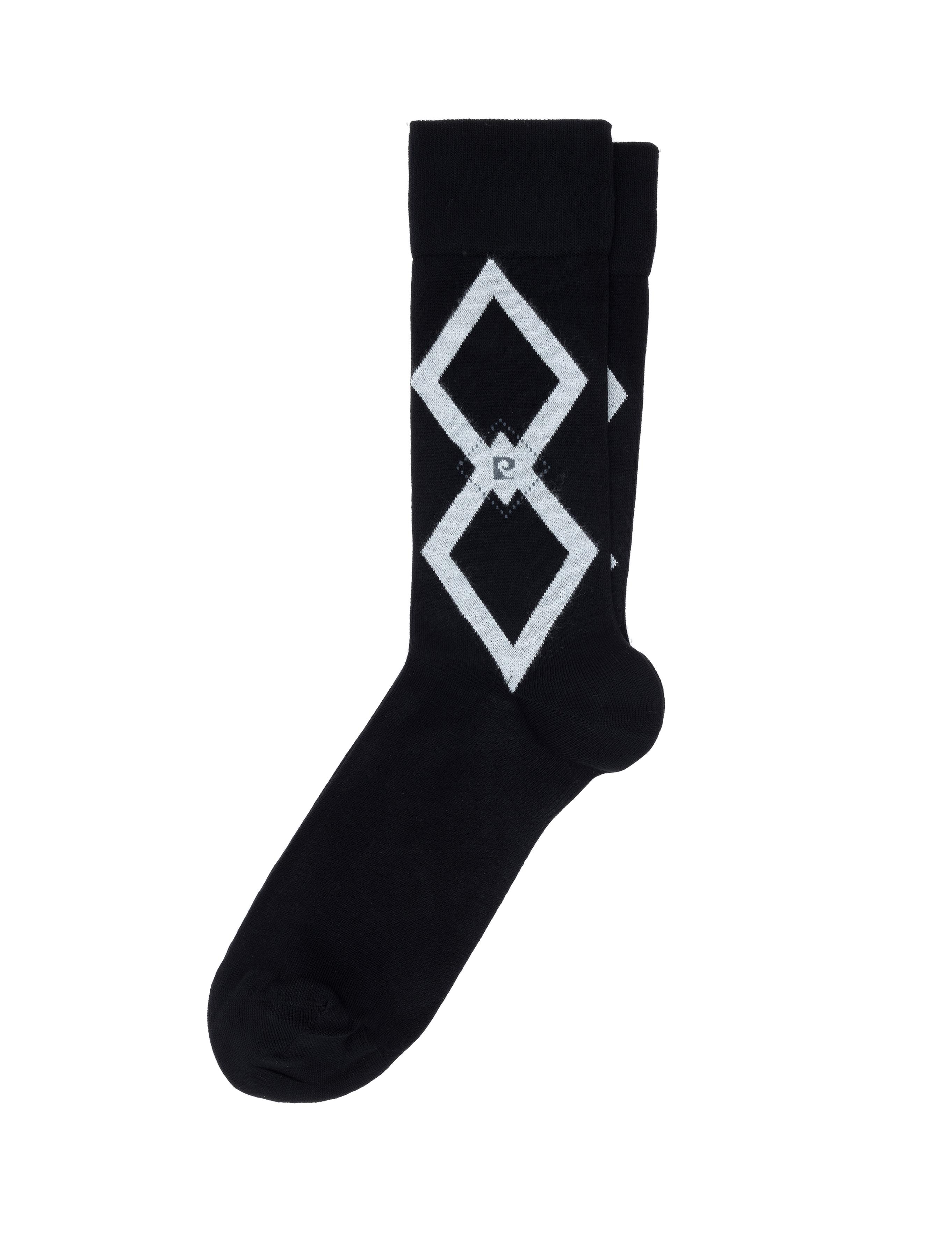 Erkek Bambu Karışımlı Siyah Soket Desenli Çorap