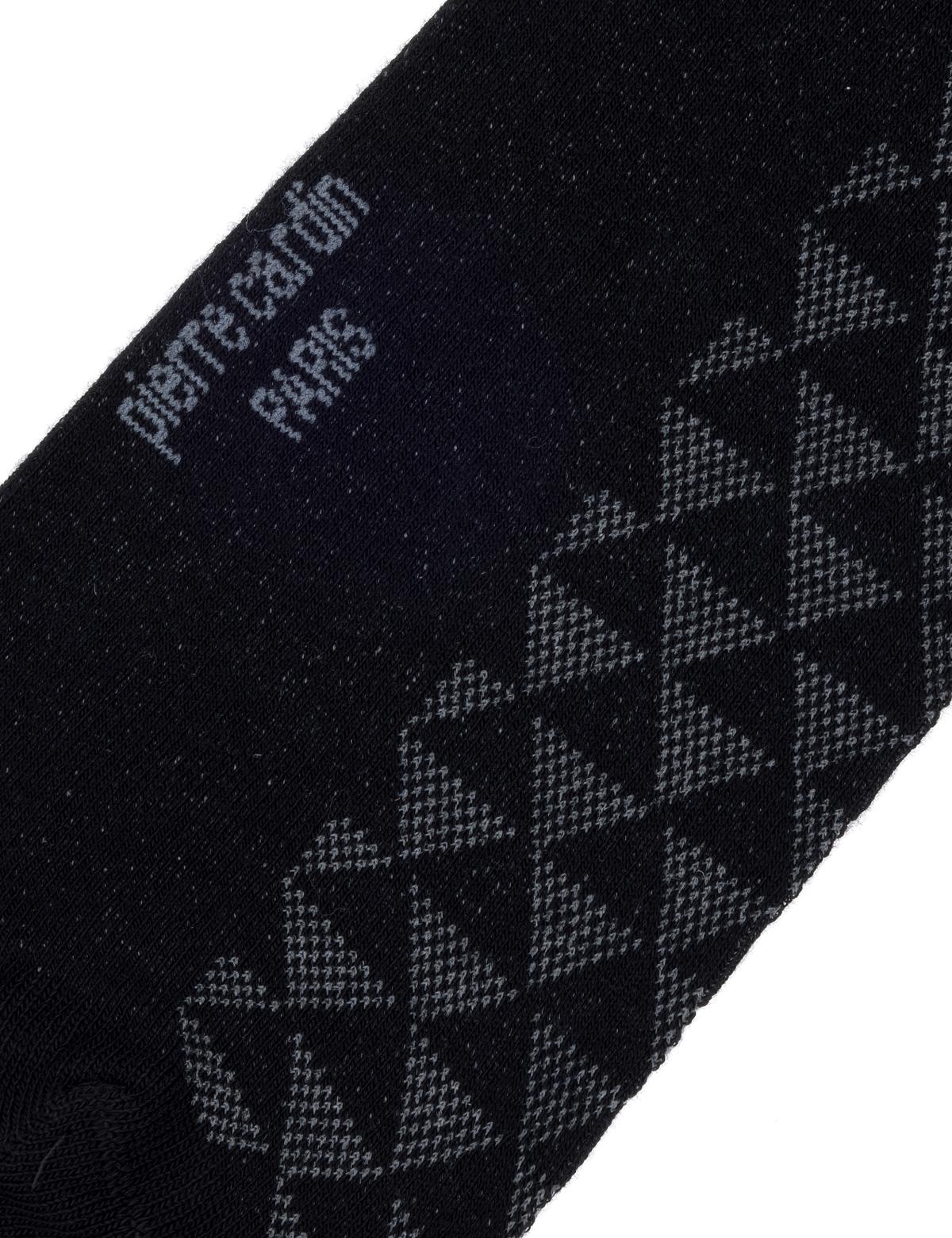Erkek Bambu Karışımlı Siyah Soket Desenli Çorap - 50299962001