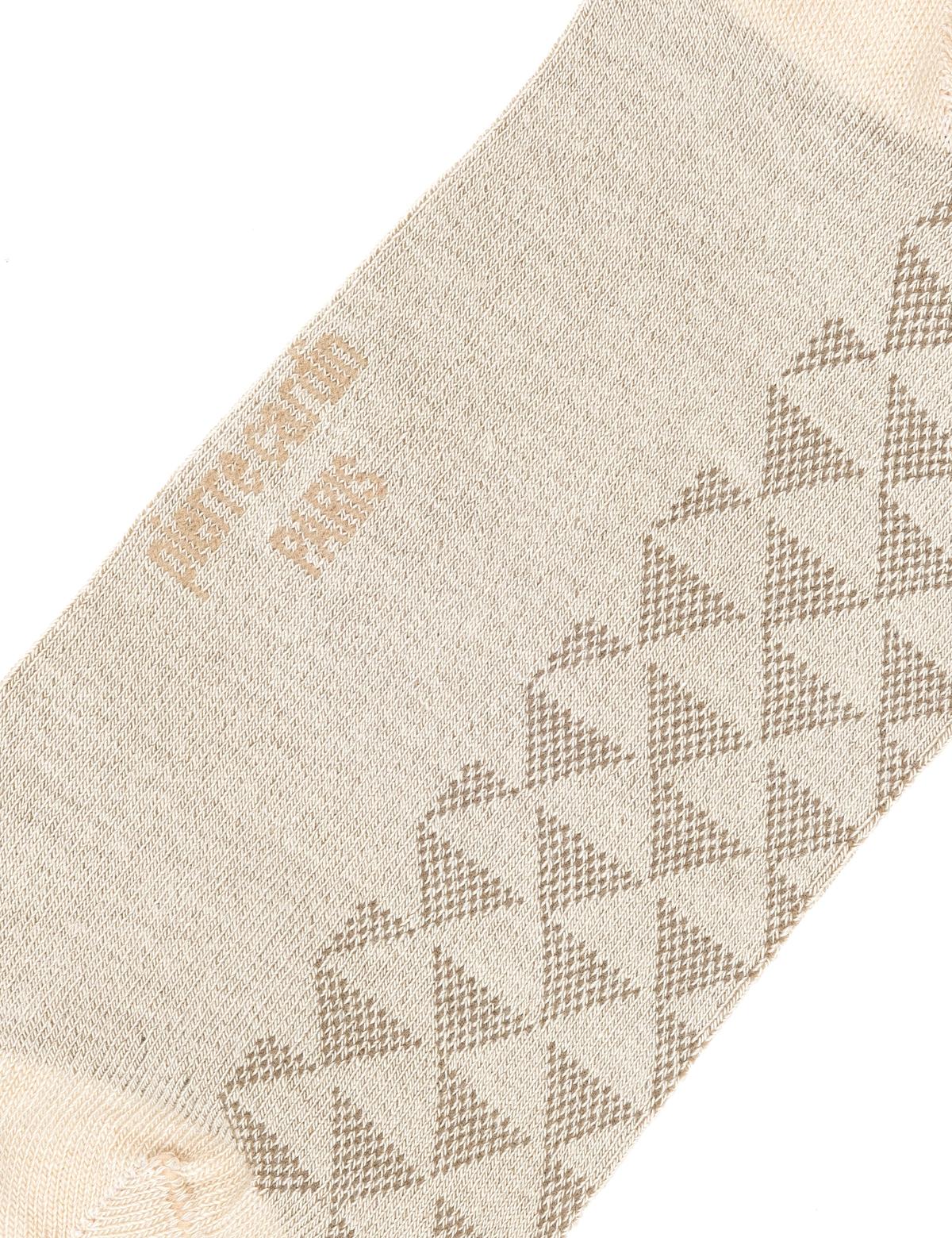 Erkek Bambu Karışımlı Bej Soket Desenli Çorap - 50299962004