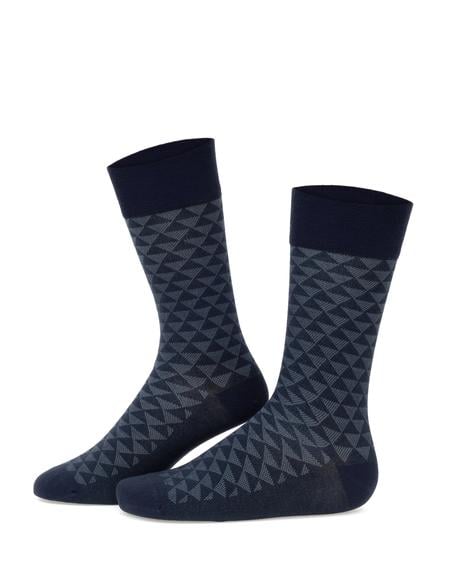 Erkek Bambu Karışımlı Lacivert Soket Desenli Çorap - 50299962002