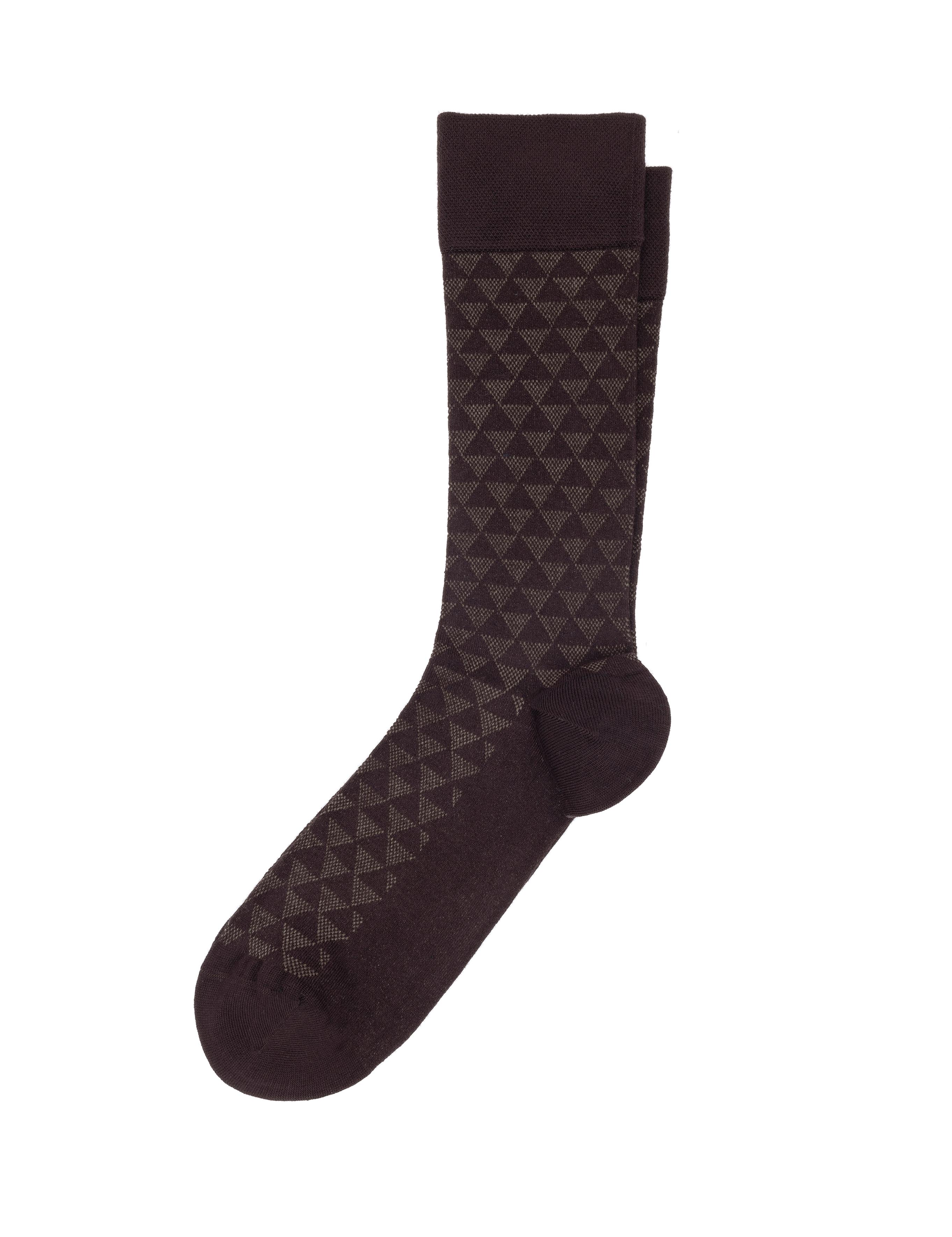 Erkek Bambu Karışımlı Kahverengi Soket Desenli Çorap