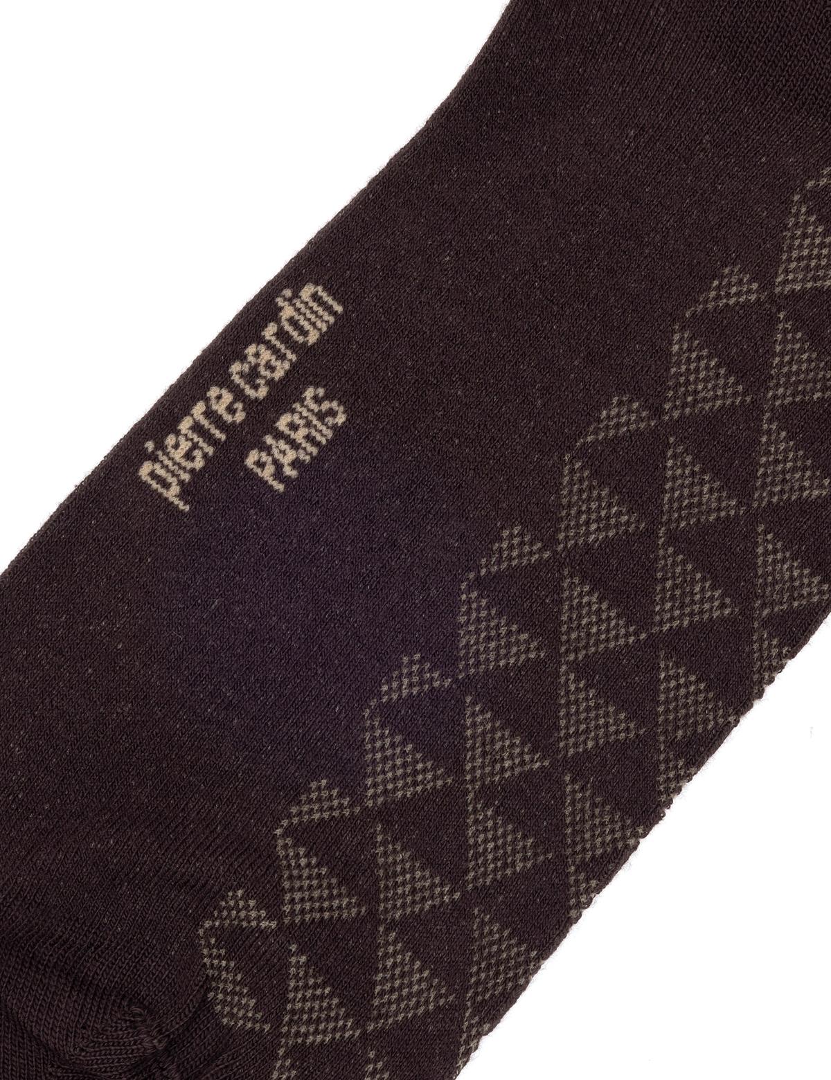 Erkek Bambu Karışımlı Kahverengi Soket Desenli Çorap - 50299962003