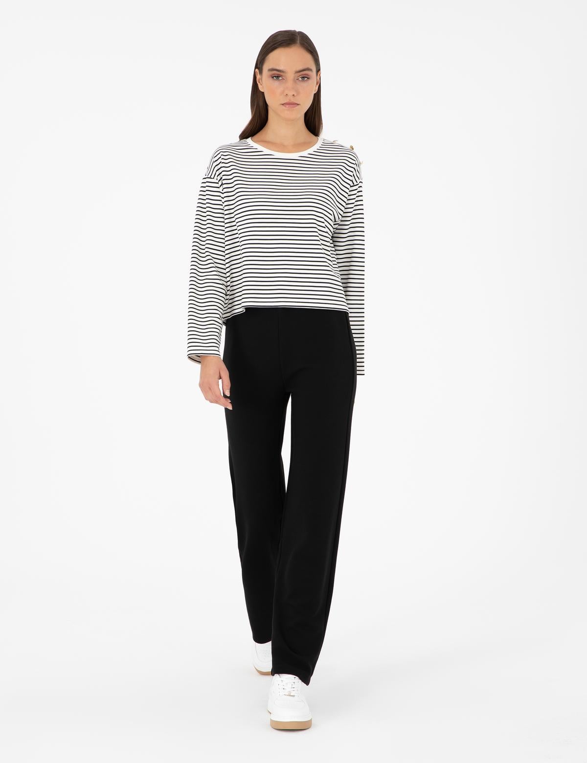 Siyah Loose Fit Eşofman Altı - 50290962019