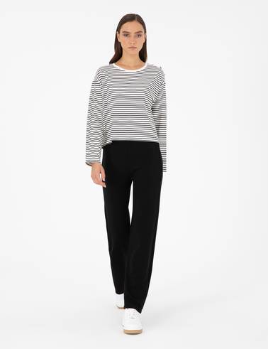 Siyah Loose Fit Eşofman Altı