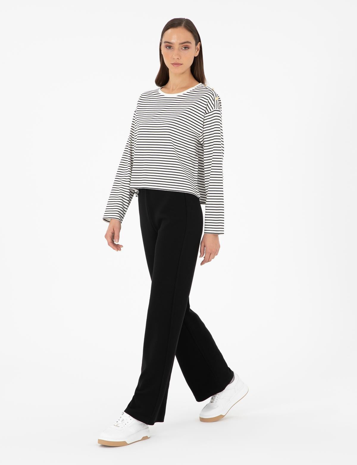 Siyah Loose Fit Eşofman Altı