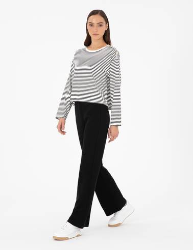 Siyah Loose Fit Eşofman Altı