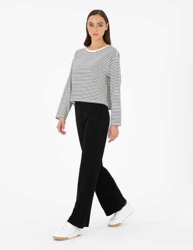 Siyah Loose Fit Eşofman Altı