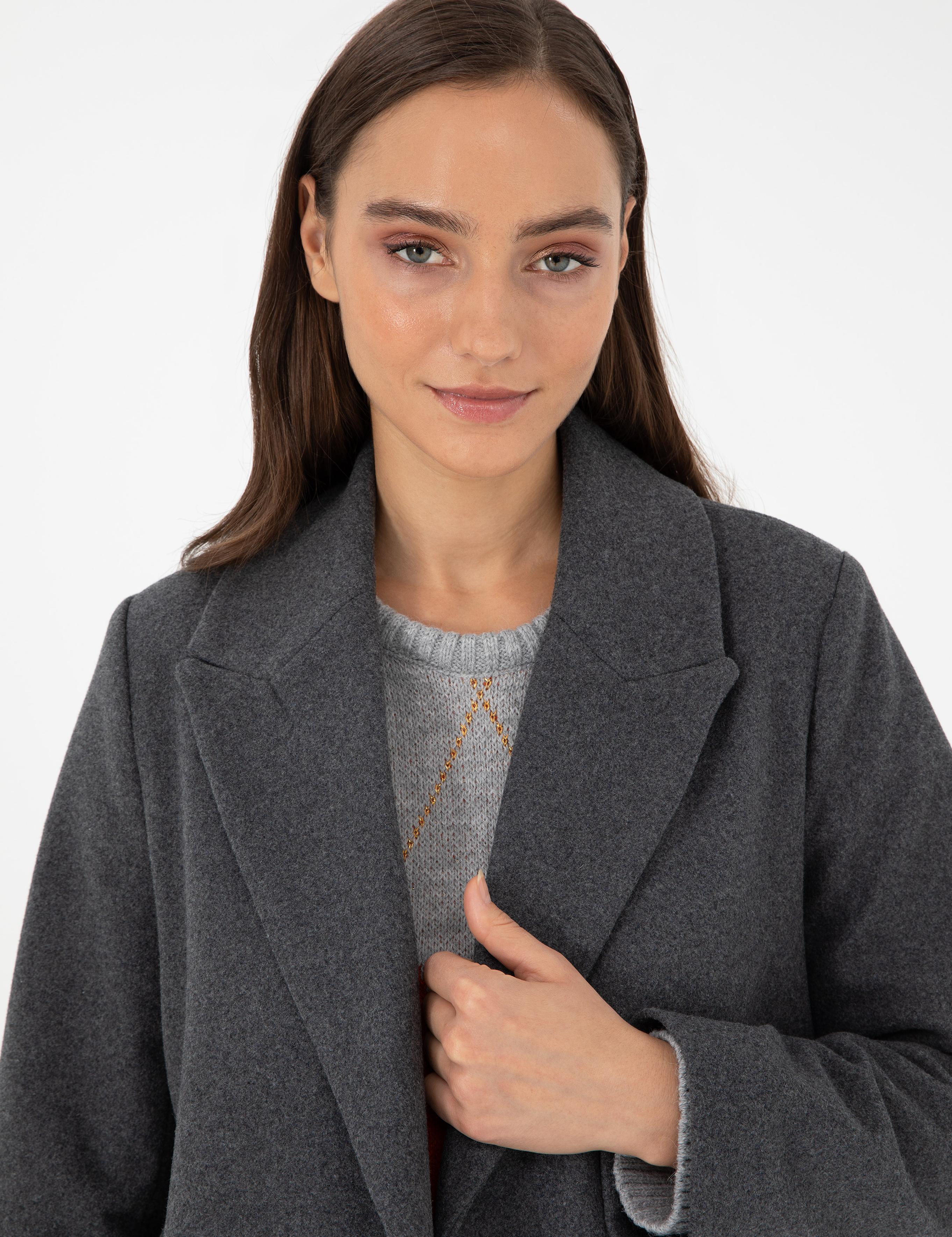 Antrasit Kaşe Kaban