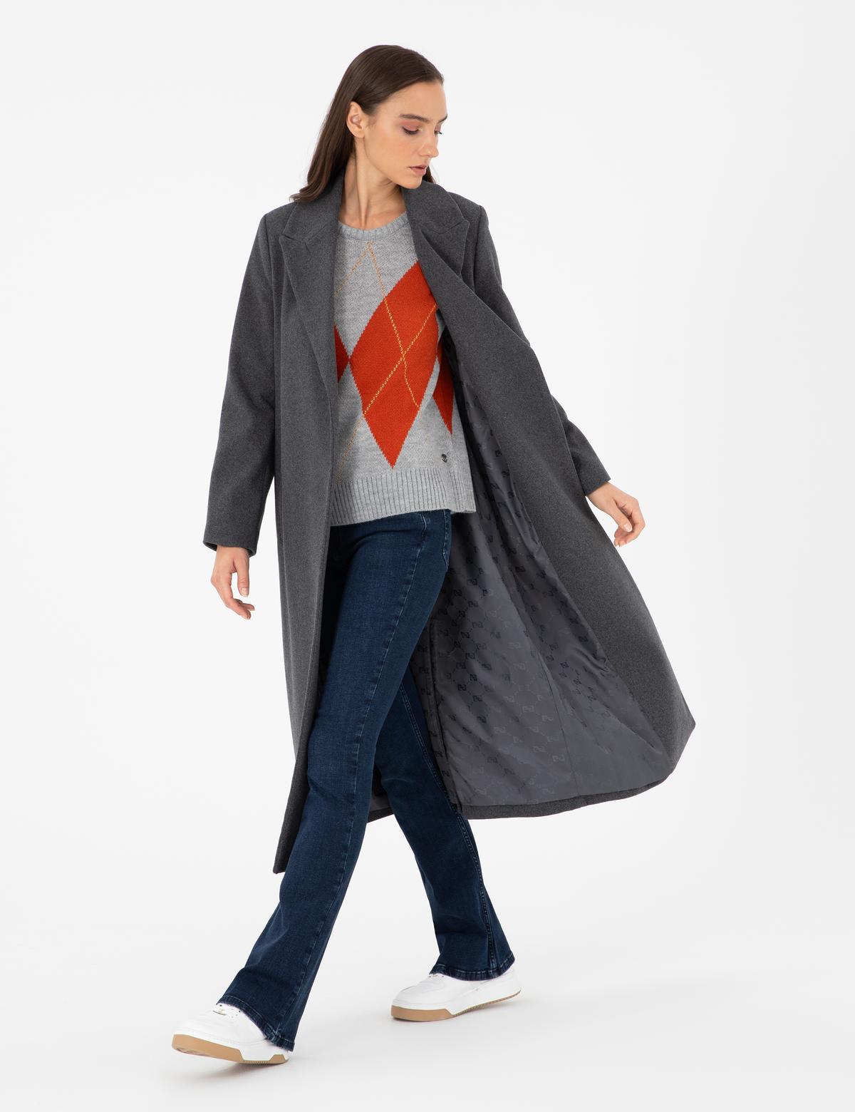 Antrasit Kaşe Kaban - 50290346014