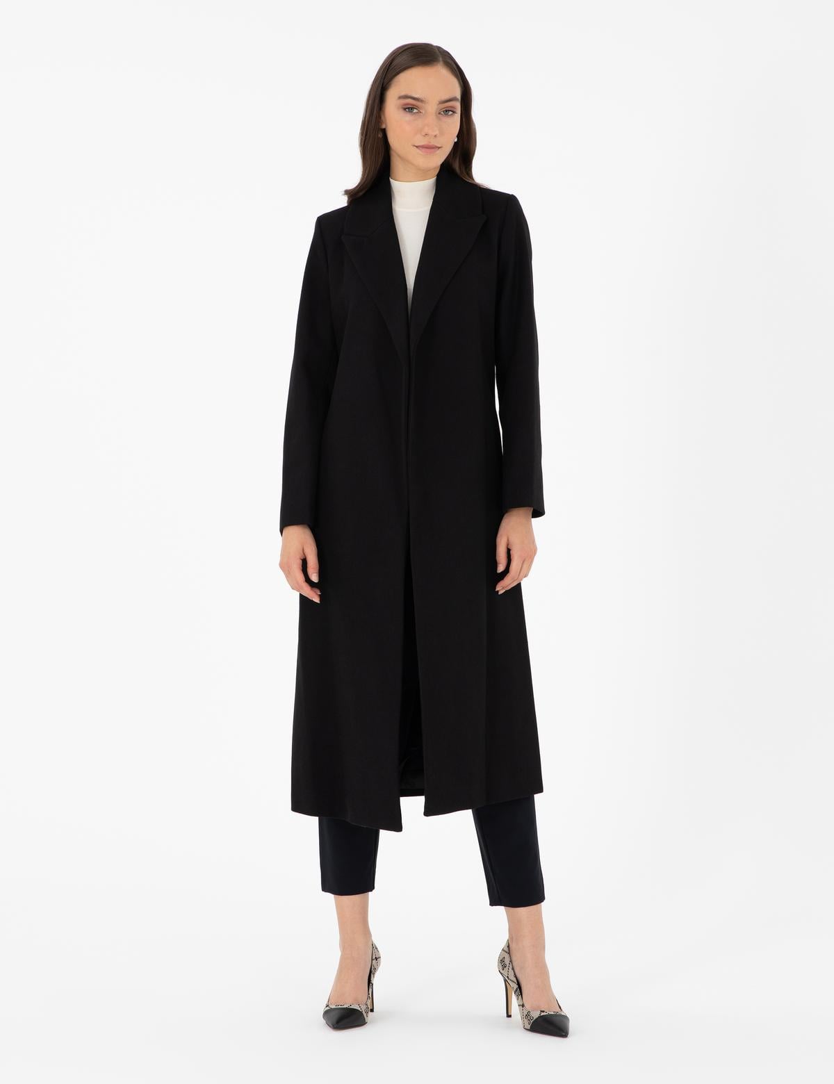 Siyah Kaşe Kaban - 50290346006