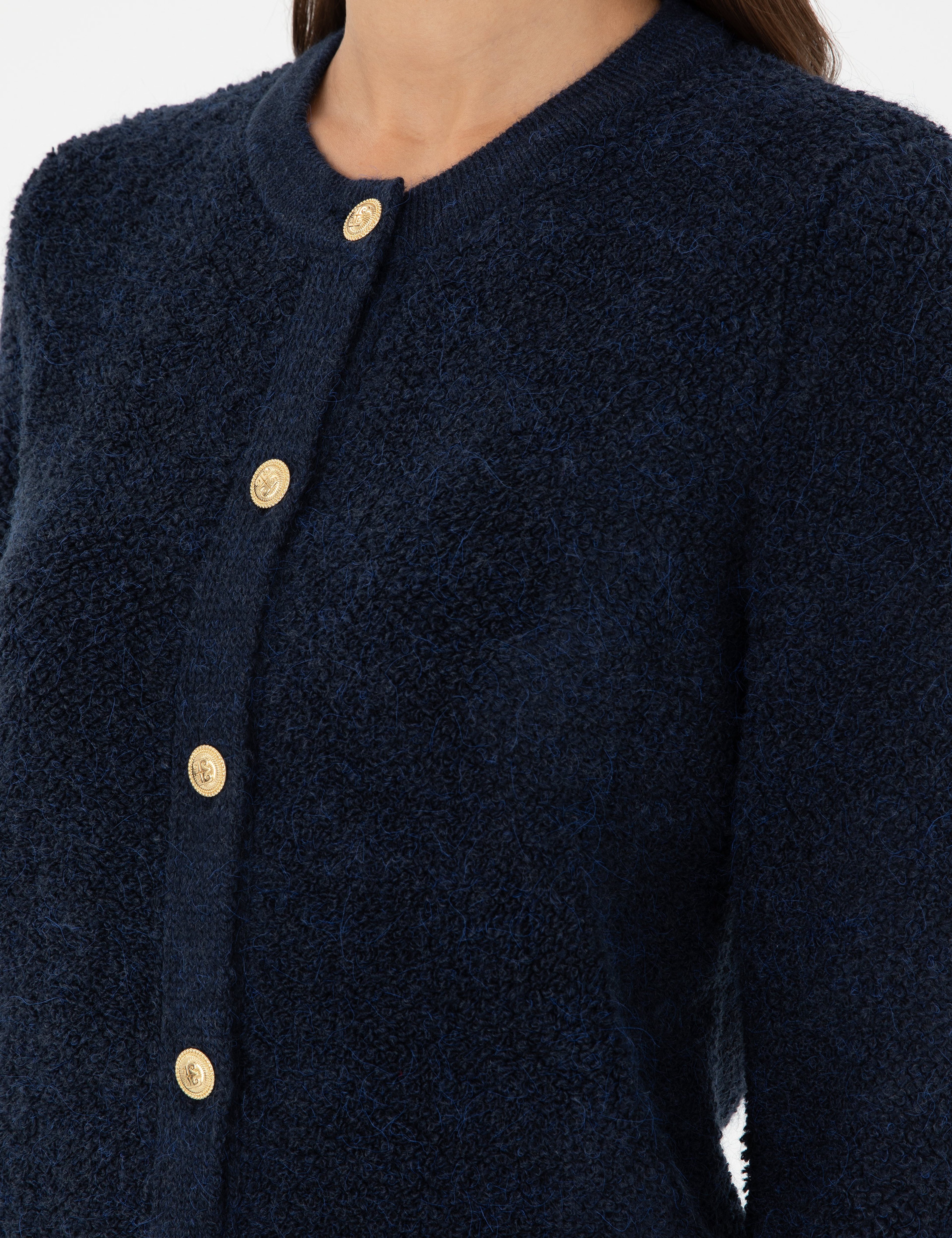 Lacivert Slim Fit Triko Hırka