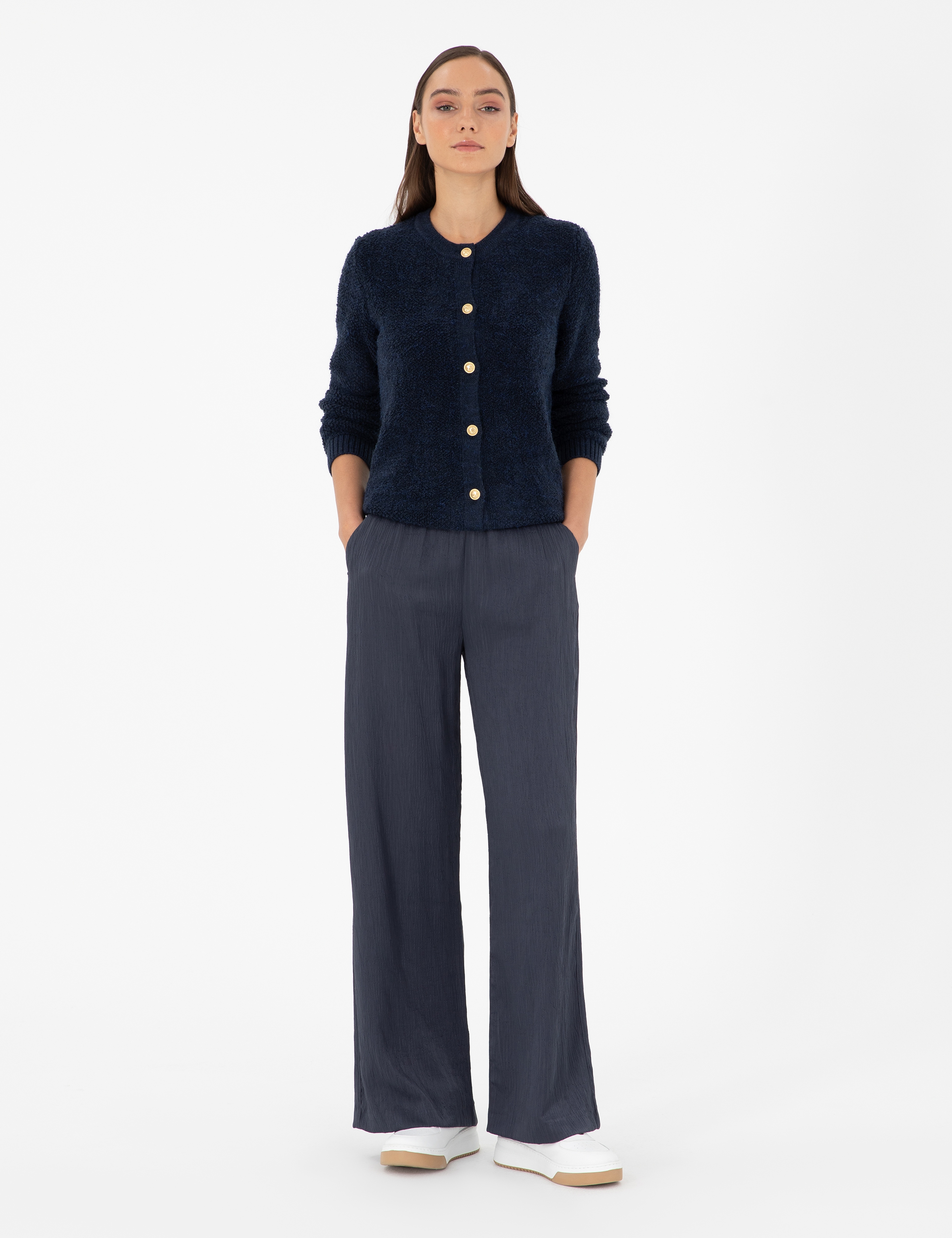 Lacivert Slim Fit Triko Hırka - Image 4
