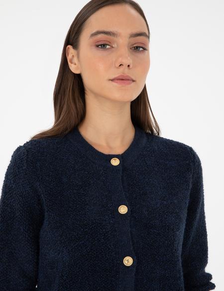 Lacivert Slim Fit Triko Hırka - 50290546005