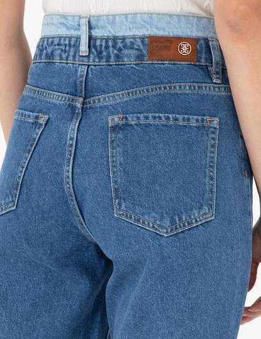 Koyu İndigo Mom High Waist Fit Jean Pantolon