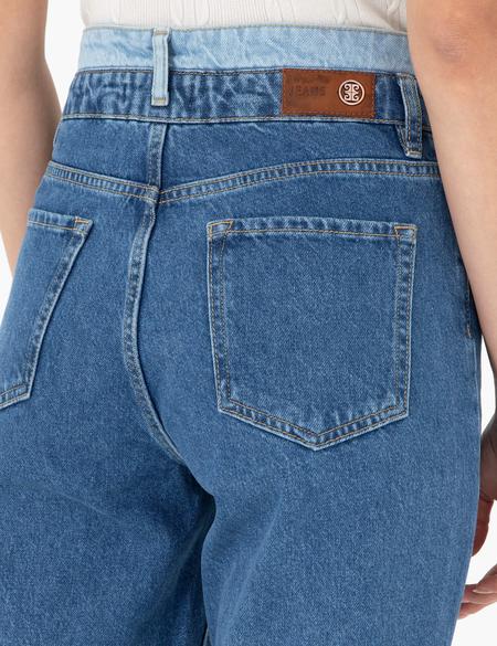 Koyu İndigo Mom High Waist Fit Jean Pantolon - 50291385015