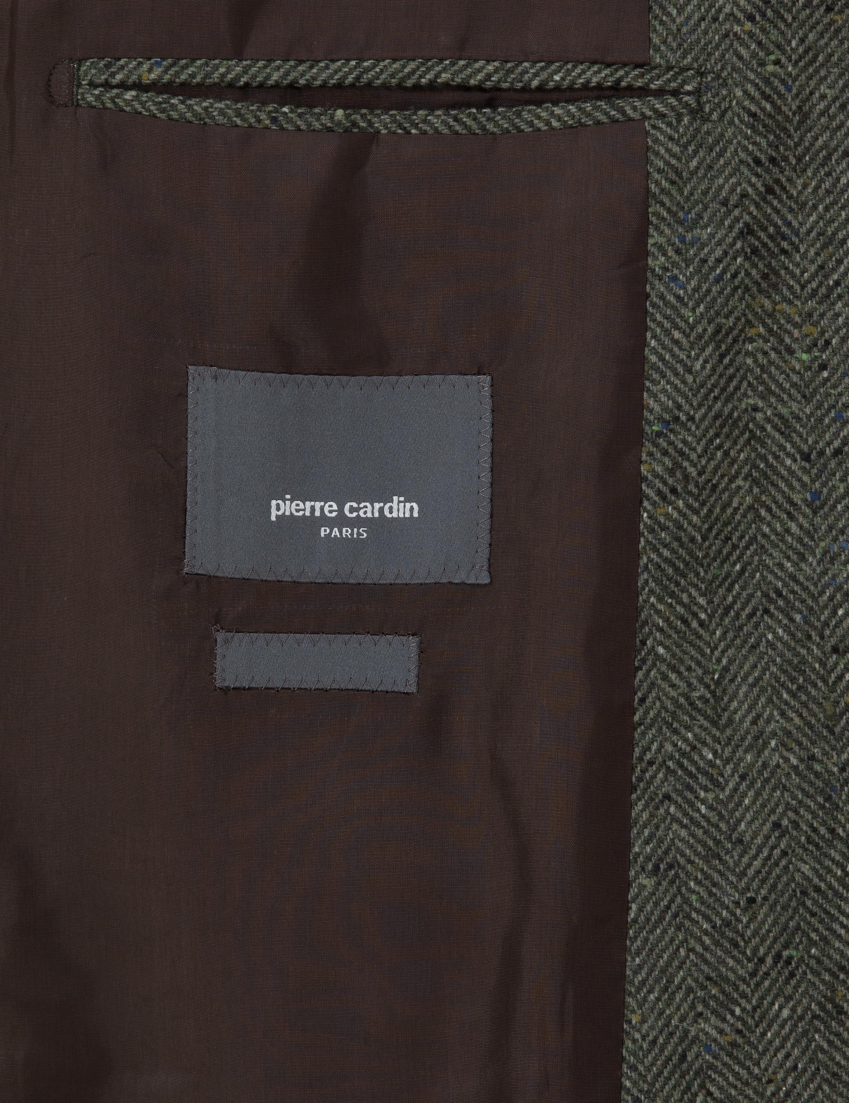 Haki Slim Fit Yün Kaşmir Ceket